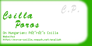 csilla poros business card